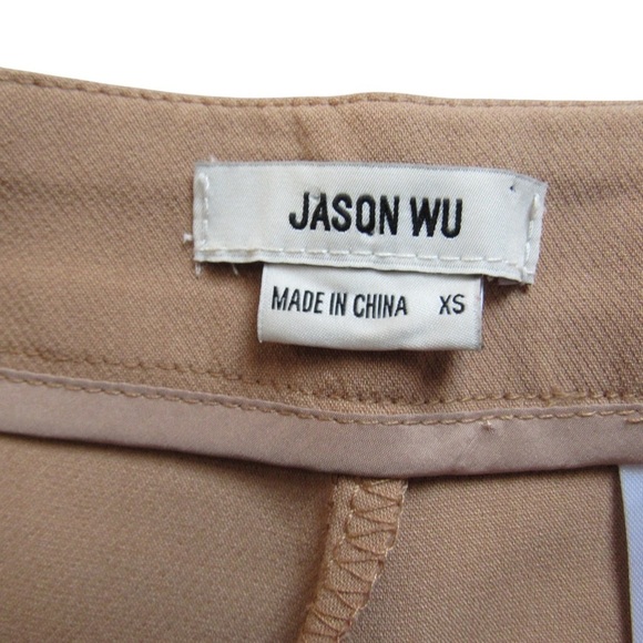 Jason Wu Camel Tan Pants XS Side Slits Boot Cut High Rise Stretch Careerwear - Picture 10 of 11